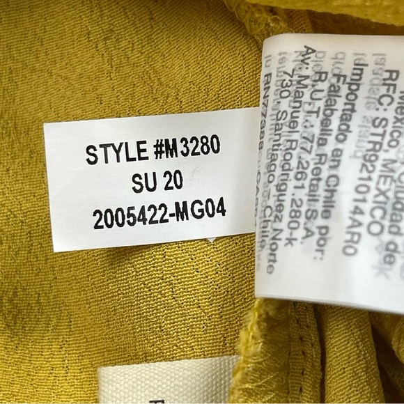 Madewell Shirt Womens XL Raelynn Yellow Wrap Blouse Side Tie Viscose V-Neck - Picture 15 of 16